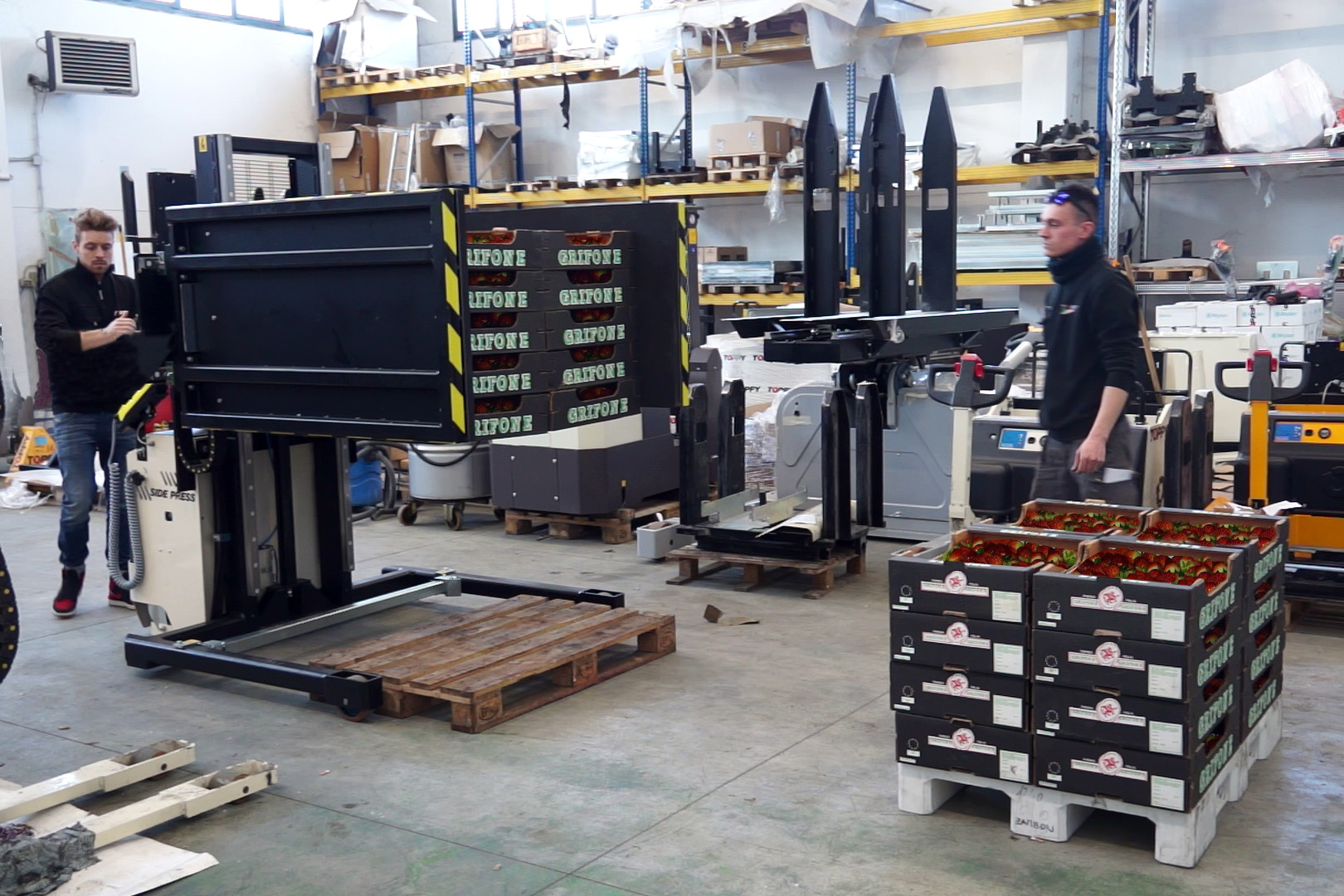 Mobil pallebytter med Side Press og split funktion Wide Base