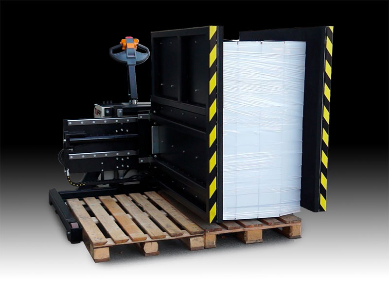 Mobil pallebytter med sideforskydnings funktion